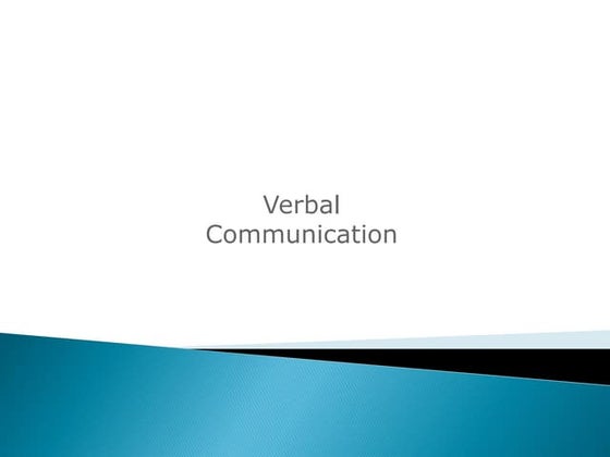 Verbal-Communication-Educational-Presentation | PDF