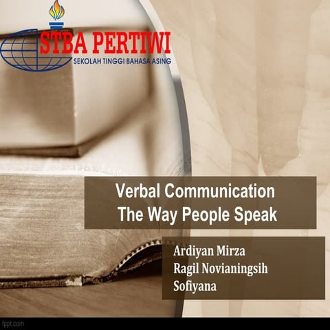 Verbal communication Cross Cultural  Communication