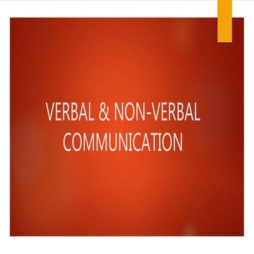 Verbal & non verbal communication