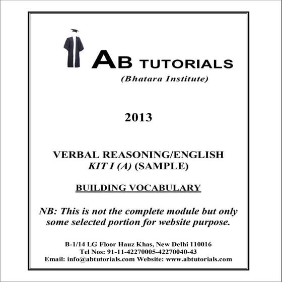 Verbal Reasoning CLAT Sample Test