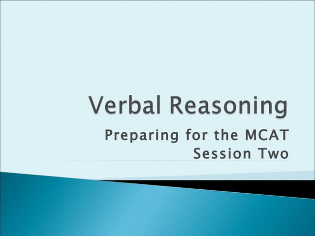 Verbal reasoning ii