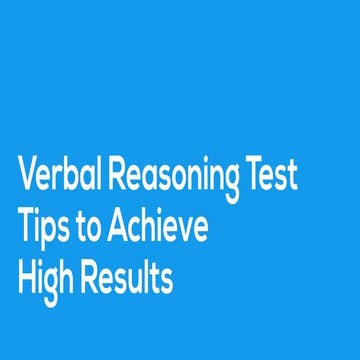 Verbal Reasoning Test Tips