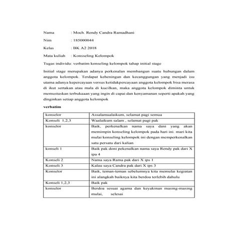 Verbatim konseling kelompok