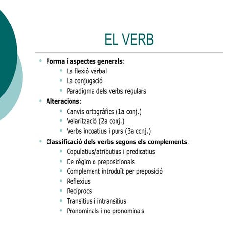 Verb classificació