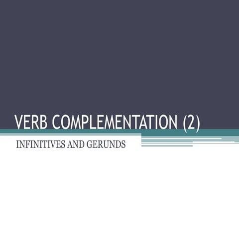 Verb complementation (2)