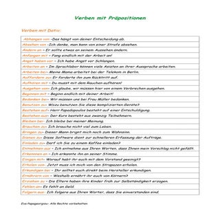 Verben mit Präpositionen: Dativ