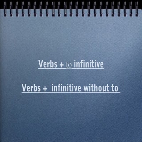Verb+ infinitive; verb + infinitive without to