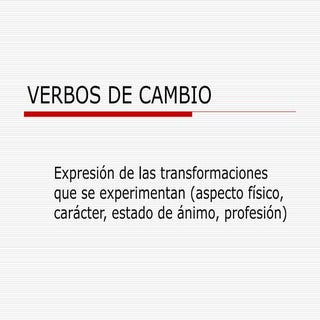 Verbos De Cambio