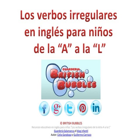 Los verbos irregulares en inglés para niños | PDF