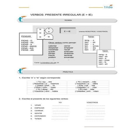 Verbos irregulares y ejercicios de práctica.blog de hispanistas de agadir