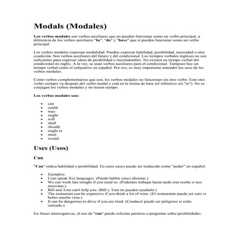 Verbos modales | PDF