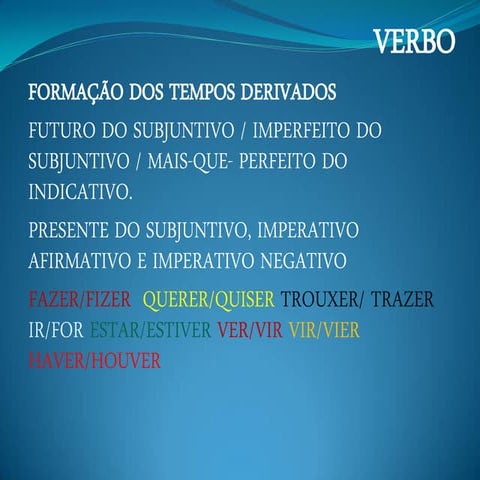 Verbos modos subjuntivo e imperativo