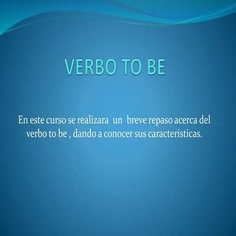 Verbo to be