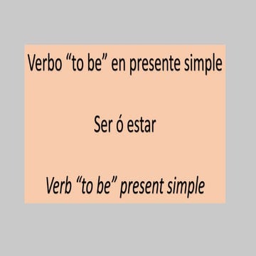 Verbo to be_explicacion