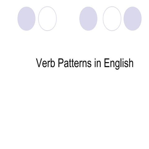 Verb patterns