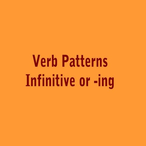 Verb patterns