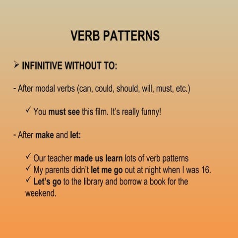 Verb patterns 8 c_revision and more