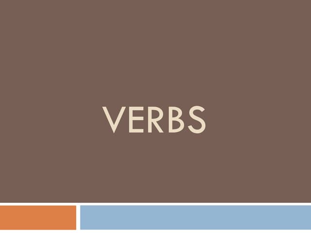 Verbs and tools