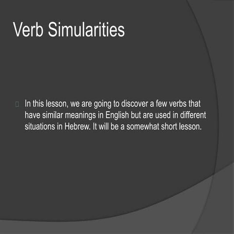 Verb simularities