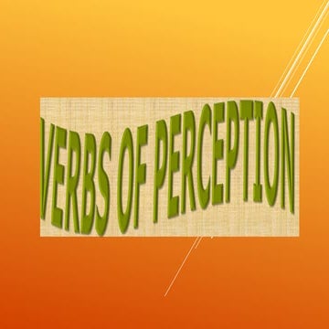 Verbs of perception