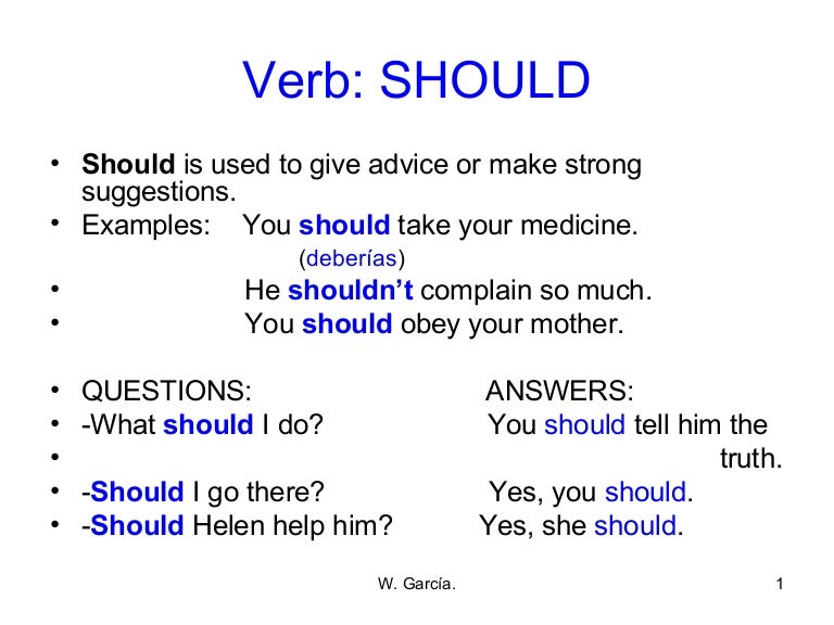 verbs should and could