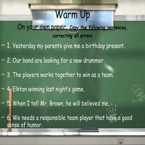 Verb Tense And Number