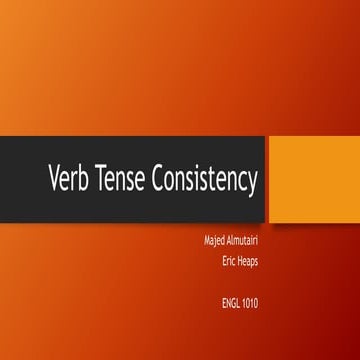 Verb tense consistency | PPTX | Sports