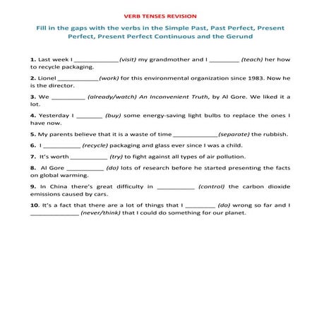Verb tenses revision