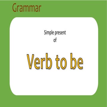 สื่อการสอน Verb to be