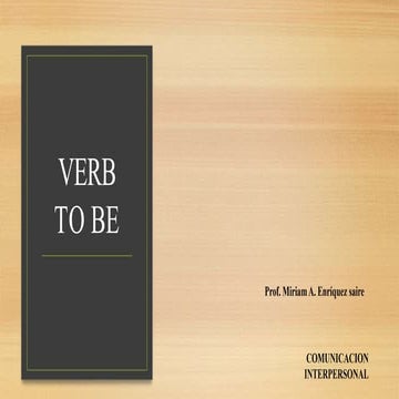Presentacion de clase sobre el verbo to be | PDF