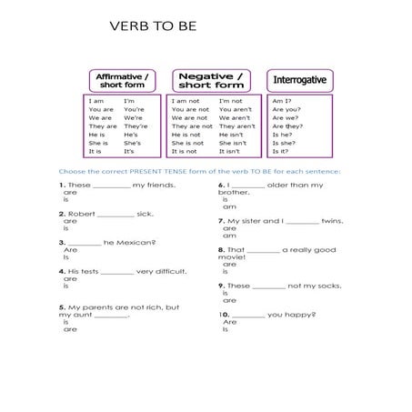 Verb To Be - Present and Past.pdf