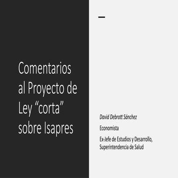 Comentarios al proyecto de ley corta ISAPRES | PPTX