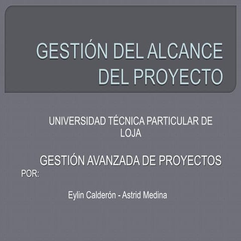 Verifiacion del alcance