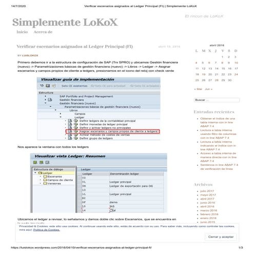 Verificar escenarios asignados al ledger principal (fi)   simplemente lo kox