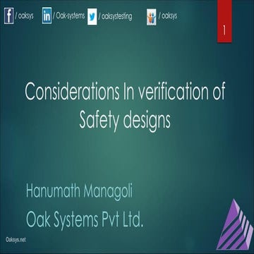 Considerations in Verification of Safety Design for Complex Systems