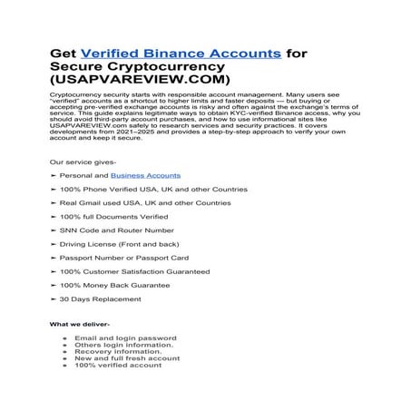 Best Methods for Buying to buy Verified Binance Accounts .docx In 20 30