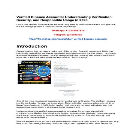 Complete Guide to Verified Binance Accounts_ Understanding Account ...