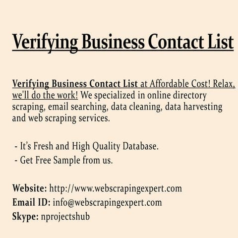 Verifying Business Contact List