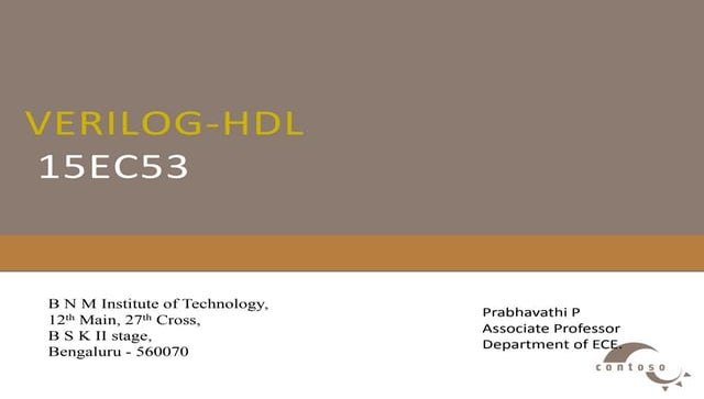 An Introductory course on Verilog HDL-Verilog hdl ppr