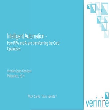 Verinite Cards Conclave: Intelligent Automation - How Robotic Process Automat...
