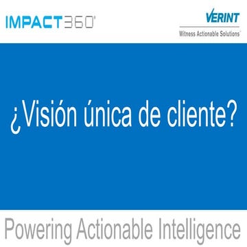 Jornada Innovación Madrid. Ponencia "¿Visión única de cliente? Powering Actio...