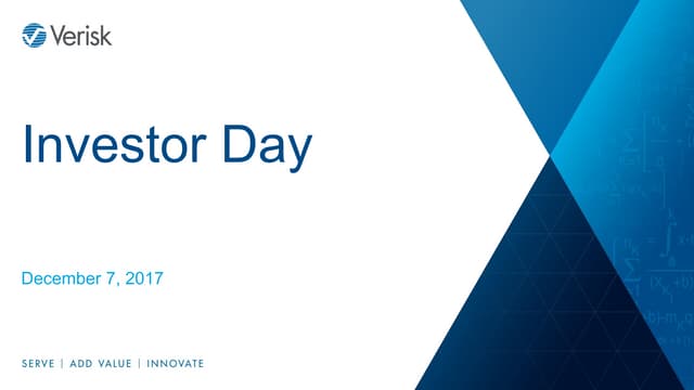 Verisk investor day 2017