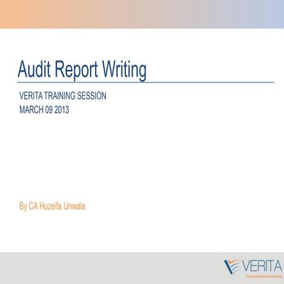 Verita audit report writing training v1