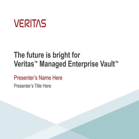 Veritas Managed Enterprise Vault Sales Presentation