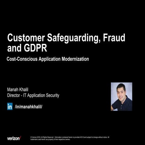 Customer Safeguarding, Fraud and GDPR: Manah Khalil