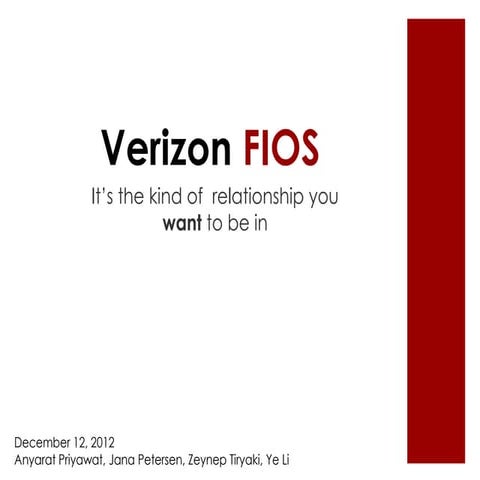 Verizon FiOS Integrated Marketing Campaign Proposal