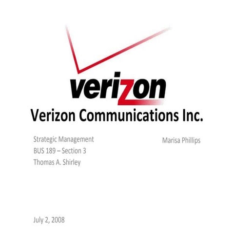 Verizon Strategic Managment Presentation