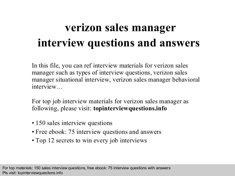 Verizon S Manager Interview Questions And Answers