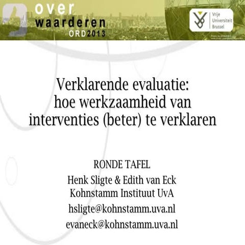 Verklarende evaluatie ronde tafel