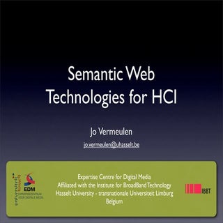 Semantic Web Technologies for HCI